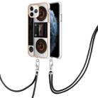 For iPhone 11 Pro Max Electroplating Dual-side IMD Phone Case with Lanyard(Retro Radio) - 1