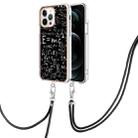 For iPhone 12 Pro Max Electroplating Dual-side IMD Phone Case with Lanyard(Equation) - 1