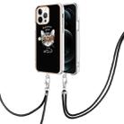 For iPhone 12 Pro Max Electroplating Dual-side IMD Phone Case with Lanyard(Natural Growth) - 1