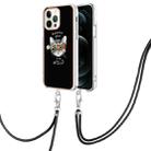 For iPhone 12 / 12 Pro Electroplating Dual-side IMD Phone Case with Lanyard(Natural Growth) - 1