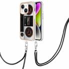 For iPhone 13 Electroplating Dual-side IMD Phone Case with Lanyard(Retro Radio) - 1