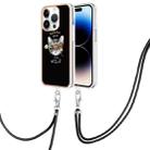 For iPhone 13 Pro Electroplating Dual-side IMD Phone Case with Lanyard(Natural Growth) - 1