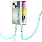 For iPhone 14 Plus Electroplating Dual-side IMD Phone Case with Lanyard(Smile) - 1