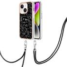 For iPhone 14 Plus Electroplating Dual-side IMD Phone Case with Lanyard(Equation) - 1