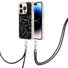 For iPhone 15 Pro Electroplating Dual-side IMD Phone Case with Lanyard(Equation) - 1