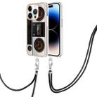 For iPhone 15 Pro Electroplating Dual-side IMD Phone Case with Lanyard(Retro Radio) - 1