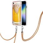 For iPhone SE 2022 / SE 2020 / 8 / 7 Electroplating Dual-side IMD Phone Case with Lanyard(Draft Beer) - 1