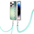 For iPhone 14 Pro Max Electroplating Dual-side IMD Phone Case with Lanyard(Smile) - 1