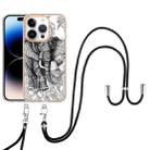 For iPhone 16 Pro Max Electroplating Dual-side IMD Phone Case with Lanyard(Totem Elephant) - 2