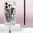 For iPhone 16 Pro Max Electroplating Dual-side IMD Phone Case with Lanyard(Totem Elephant) - 3