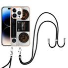 For iPhone 16 Pro Max Electroplating Dual-side IMD Phone Case with Lanyard(Retro Radio) - 2