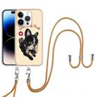 For iPhone 16 Pro Max Electroplating Dual-side IMD Phone Case with Lanyard(Lucky Dog) - 2