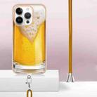 For iPhone 16 Pro Max Electroplating Dual-side IMD Phone Case with Lanyard(Draft Beer) - 3