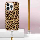 For iPhone 16 Pro Electroplating Dual-side IMD Phone Case with Lanyard(Leopard Print) - 3