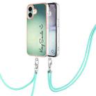 For iPhone 16 Plus Electroplating Dual-side IMD Phone Case with Lanyard(Smile) - 1