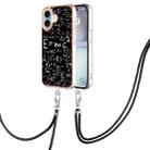 For iPhone 16 Plus Electroplating Dual-side IMD Phone Case with Lanyard(Equation) - 1