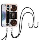 For iPhone 16 Electroplating Dual-side IMD Phone Case with Lanyard(Retro Radio) - 2