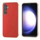 For Samsung Galaxy S23 FE 5G Genuine Leather Luolai Series Nano Plating Phone Case(Red) - 1