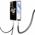 For OPPO A55 5G / A53s 5G / A54 4G Electroplating Dual-side IMD Phone Case with Lanyard(Natural Growth) - 1