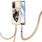 For OPPO A55 5G / A53s 5G / A54 4G Electroplating Dual-side IMD Phone Case with Lanyard(Lucky Dog) - 1