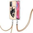 For OPPO A74 / A93 5G / A54 5G / A93s 5G Electroplating Dual-side IMD Phone Case with Lanyard(Lucky Dog) - 1