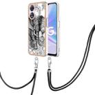 For OPPO A78 / A58 Electroplating Dual-side IMD Phone Case with Lanyard(Totem Elephant) - 1