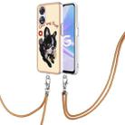 For OPPO A78 / A58 Electroplating Dual-side IMD Phone Case with Lanyard(Lucky Dog) - 1