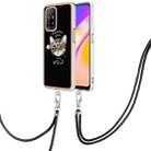 For OPPO A94 5G / A95 5G Electroplating Dual-side IMD Phone Case with Lanyard(Natural Growth) - 1