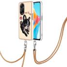 For OPPO A98 Electroplating Dual-side IMD Phone Case with Lanyard(Lucky Dog) - 1
