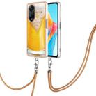 For OPPO A98 Electroplating Dual-side IMD Phone Case with Lanyard(Draft Beer) - 1