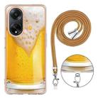For OPPO A98 Electroplating Dual-side IMD Phone Case with Lanyard(Draft Beer) - 3