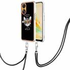 For OPPO Reno8 T 4G Electroplating Dual-side IMD Phone Case with Lanyard(Natural Growth) - 1