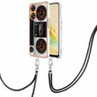 For OPPO Reno8 T 4G Electroplating Dual-side IMD Phone Case with Lanyard(Retro Radio) - 1