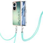 For OPPO Reno10 5G Global Electroplating Dual-side IMD Phone Case with Lanyard(Smile) - 1