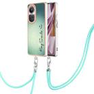 For OPPO Reno10 Pro 5G Global Electroplating Dual-side IMD Phone Case with Lanyard(Smile) - 1