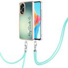 For OPPO A58 4G Electroplating Dual-side IMD Phone Case with Lanyard(Smile) - 1