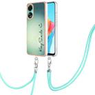 For OPPO A78 4G Electroplating Dual-side IMD Phone Case with Lanyard(Smile) - 1