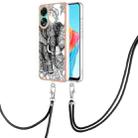 For OPPO A78 4G Electroplating Dual-side IMD Phone Case with Lanyard(Totem Elephant) - 1