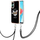 For OPPO A78 4G Electroplating Dual-side IMD Phone Case with Lanyard(Natural Growth) - 1