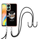 For OPPO A78 4G Electroplating Dual-side IMD Phone Case with Lanyard(Natural Growth) - 2