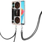 For OPPO A78 4G Electroplating Dual-side IMD Phone Case with Lanyard(Retro Radio) - 1