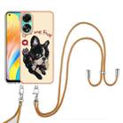 For OPPO A78 4G Electroplating Dual-side IMD Phone Case with Lanyard(Lucky Dog) - 2