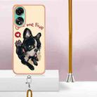 For OPPO A78 4G Electroplating Dual-side IMD Phone Case with Lanyard(Lucky Dog) - 3