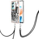 For OPPO A79 5G Global Electroplating Dual-side IMD Phone Case with Lanyard(Totem Elephant) - 1