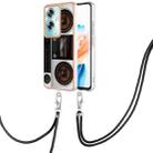 For OPPO A79 5G Global Electroplating Dual-side IMD Phone Case with Lanyard(Retro Radio) - 1