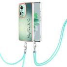 For OPPO Reno11 5G Global Electroplating Dual-side IMD Phone Case with Lanyard(Smile) - 1