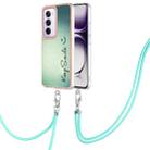 For OPPO Reno12 Pro Global Electroplating Dual-side IMD Phone Case with Lanyard(Smile) - 1