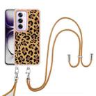 For OPPO Reno12 Pro Global Electroplating Dual-side IMD Phone Case with Lanyard(Leopard Print) - 2