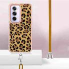 For OPPO Reno12 Pro Global Electroplating Dual-side IMD Phone Case with Lanyard(Leopard Print) - 3