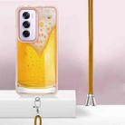 For OPPO Reno12 Pro Global Electroplating Dual-side IMD Phone Case with Lanyard(Draft Beer) - 3